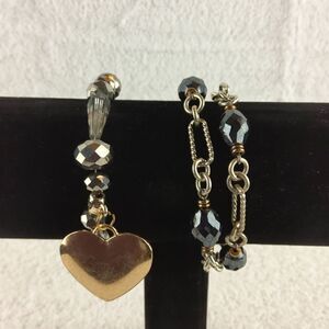 (3/$20) silver & gold tone linked beaded bracelets